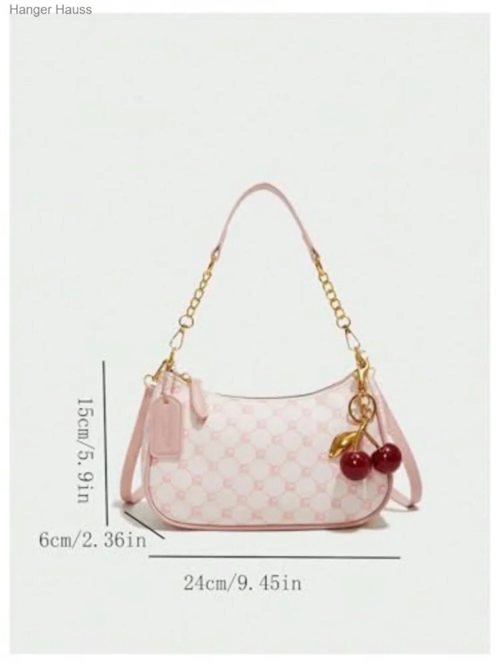 Women's PU Leather Hobo Shoulder Bag with Gold Chain, Detachable Strap